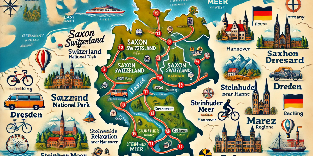 Campingroute von Ost nach West durch Deutschland